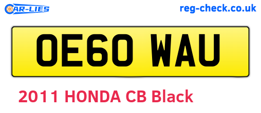 OE60WAU are the vehicle registration plates.