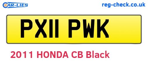 PX11PWK are the vehicle registration plates.