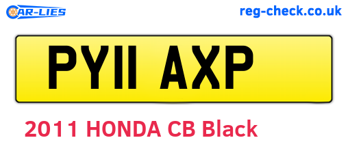 PY11AXP are the vehicle registration plates.