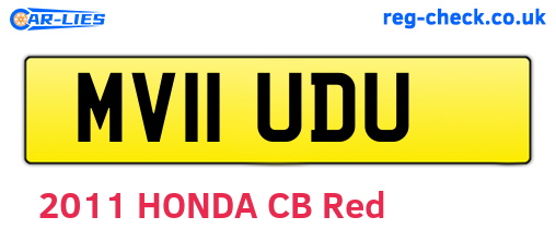 MV11UDU are the vehicle registration plates.