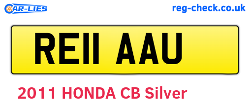 RE11AAU are the vehicle registration plates.