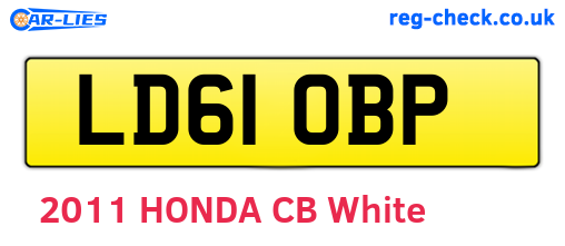 LD61OBP are the vehicle registration plates.
