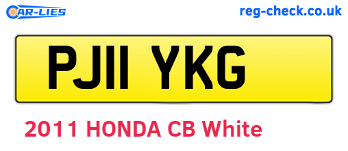 PJ11YKG are the vehicle registration plates.
