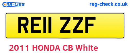 RE11ZZF are the vehicle registration plates.