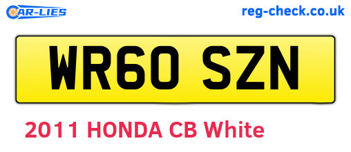 WR60SZN are the vehicle registration plates.