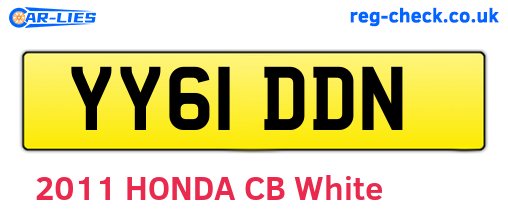 YY61DDN are the vehicle registration plates.