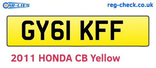 GY61KFF are the vehicle registration plates.