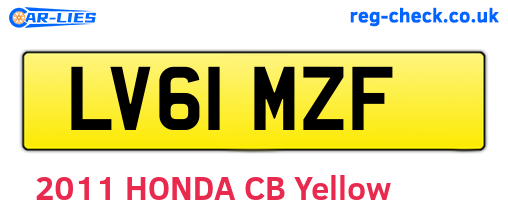 LV61MZF are the vehicle registration plates.