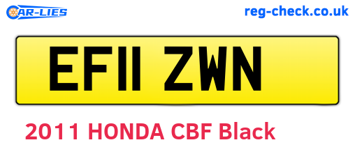 EF11ZWN are the vehicle registration plates.