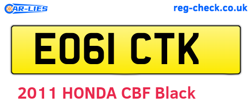 EO61CTK are the vehicle registration plates.