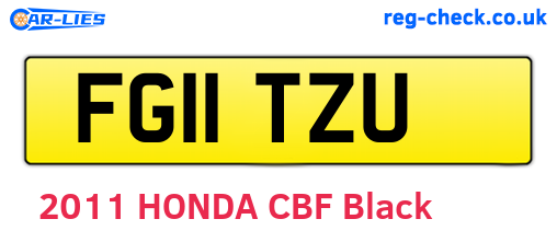 FG11TZU are the vehicle registration plates.