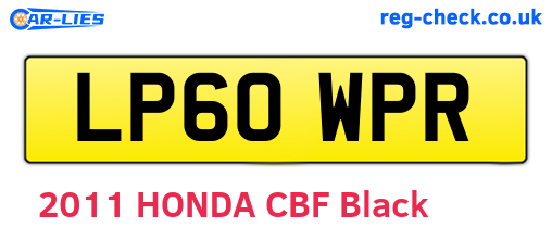 LP60WPR are the vehicle registration plates.
