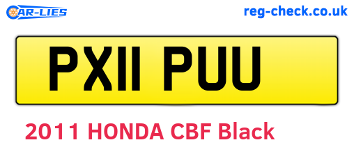 PX11PUU are the vehicle registration plates.