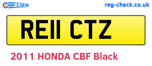 RE11CTZ are the vehicle registration plates.