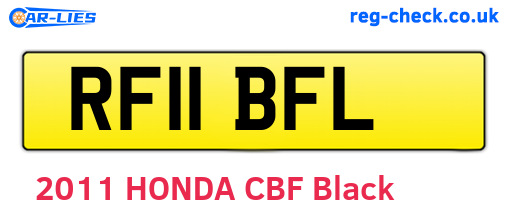 RF11BFL are the vehicle registration plates.