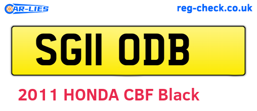 SG11ODB are the vehicle registration plates.