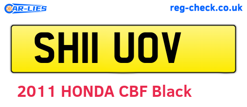 SH11UOV are the vehicle registration plates.