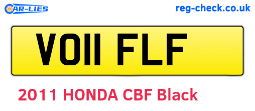 VO11FLF are the vehicle registration plates.