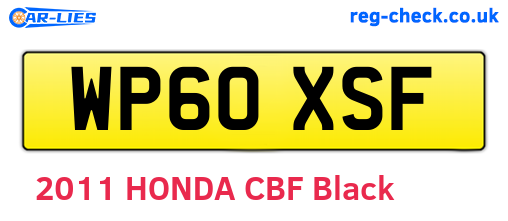 WP60XSF are the vehicle registration plates.