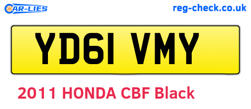 YD61VMY are the vehicle registration plates.