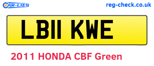 LB11KWE are the vehicle registration plates.