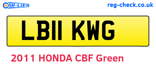 LB11KWG are the vehicle registration plates.