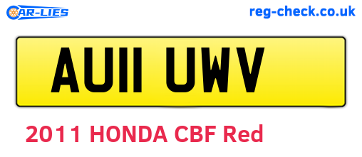 AU11UWV are the vehicle registration plates.