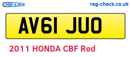 AV61JUO are the vehicle registration plates.