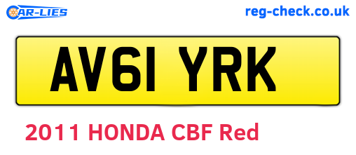 AV61YRK are the vehicle registration plates.