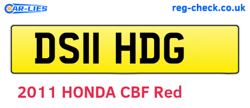 DS11HDG are the vehicle registration plates.