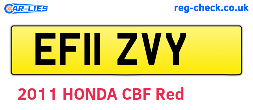 EF11ZVY are the vehicle registration plates.