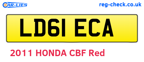 LD61ECA are the vehicle registration plates.