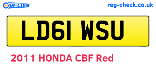 LD61WSU are the vehicle registration plates.