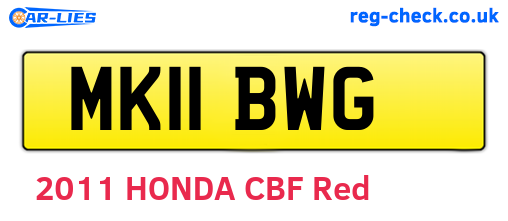 MK11BWG are the vehicle registration plates.