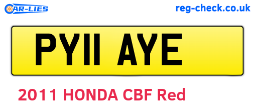 PY11AYE are the vehicle registration plates.