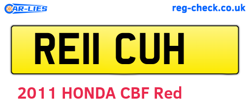 RE11CUH are the vehicle registration plates.