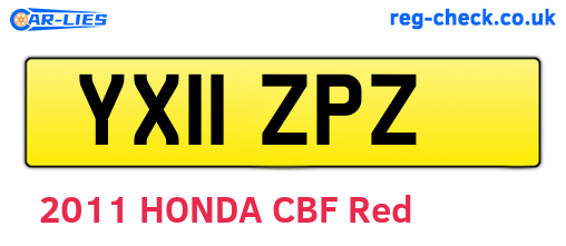 YX11ZPZ are the vehicle registration plates.