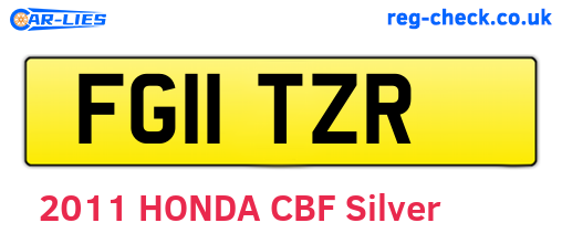 FG11TZR are the vehicle registration plates.