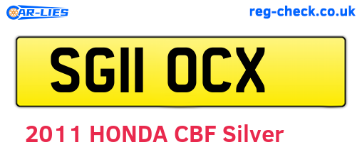 SG11OCX are the vehicle registration plates.