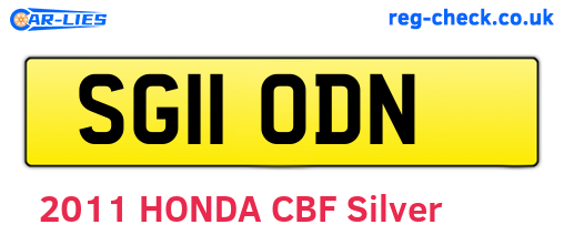 SG11ODN are the vehicle registration plates.