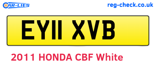 EY11XVB are the vehicle registration plates.
