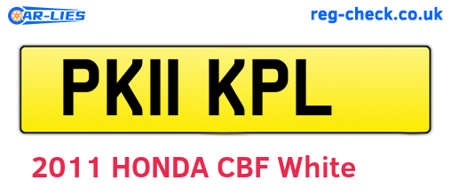PK11KPL are the vehicle registration plates.