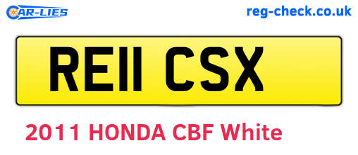 RE11CSX are the vehicle registration plates.