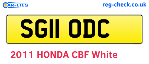 SG11ODC are the vehicle registration plates.