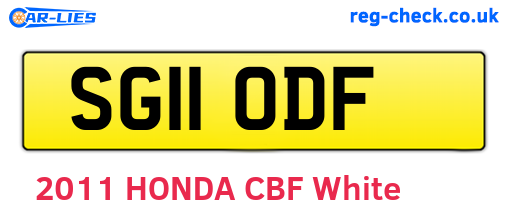 SG11ODF are the vehicle registration plates.