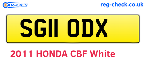 SG11ODX are the vehicle registration plates.