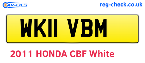 WK11VBM are the vehicle registration plates.