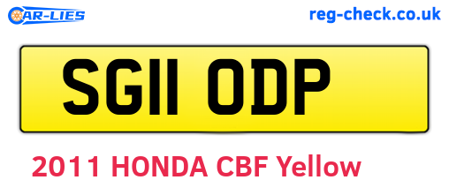 SG11ODP are the vehicle registration plates.