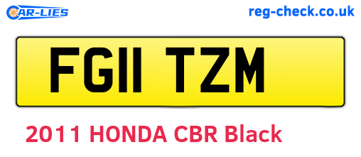FG11TZM are the vehicle registration plates.