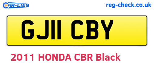 GJ11CBY are the vehicle registration plates.